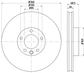 HELLA PAGID 8dd355123211 -  Тормозной диск